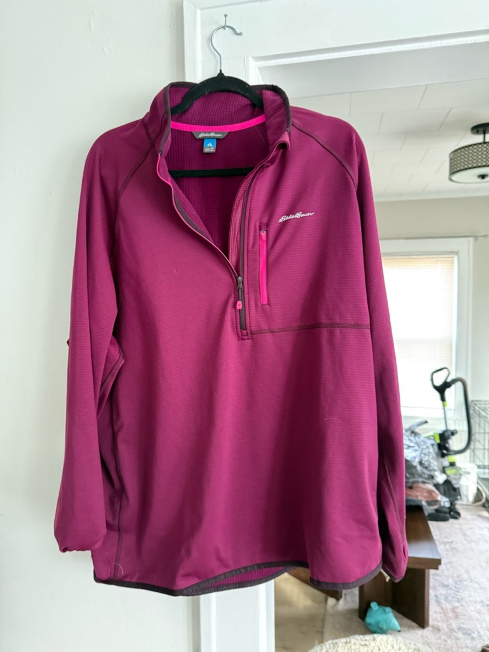 Eddie Bauer Women's 3X Waffle Knit Pullover - Magenta